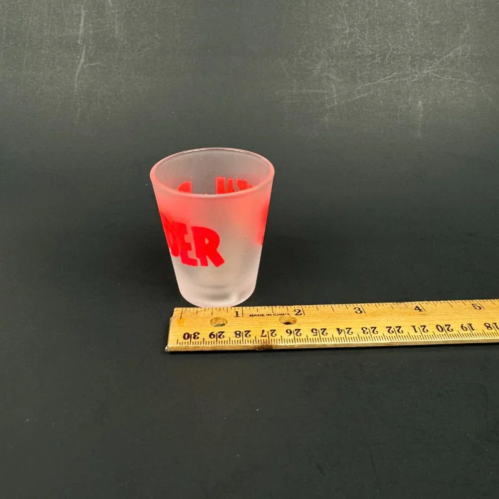 Vintage South of the Border Frosted Shot‎ Glass Neon Hot Pink Bar Made in Taiwan